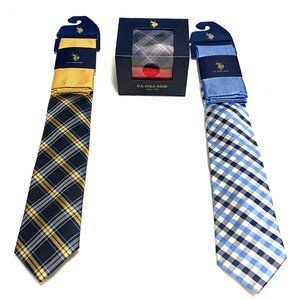 U.S. Polo Assn. Men's Print Tie, Pocket Square Set